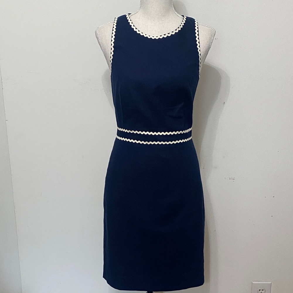 J. Crew Navy and White Mini Dress
